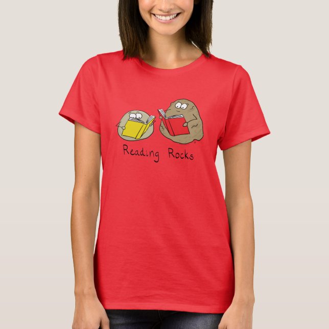 Reading Rocks Funny Book Women's T-Shirt (Front)