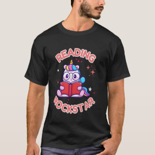 Reading Rockstar, Funny, Cool Unicorn Cute Unicorn T-Shirt