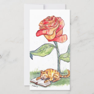 Reading Rose bookmark card