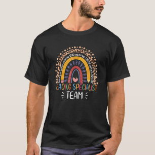Reading Specialist Team Boho Rainbow Teaching Back T-Shirt