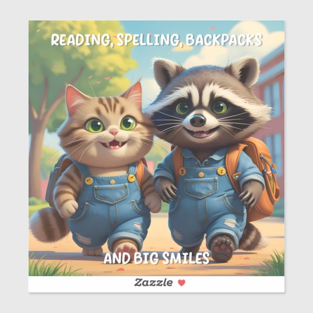 Reading, Spelling, Backpacks & Smiles Sticker (Sheet)