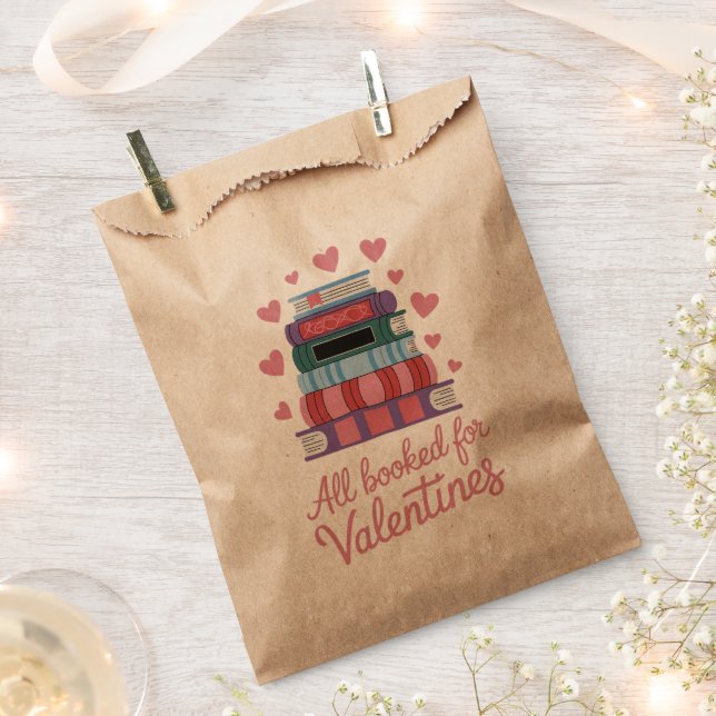 Reading Teacher All Booked for Valentine's Day Favour Bags (Clipped)