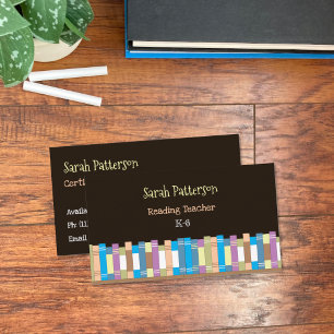 Reading Teacher Black Business Cards