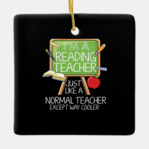 Reading Teacher Ceramic Ornament