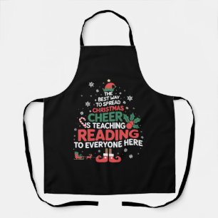Reading Teacher Christmas Elf Xmas Cheer Apron