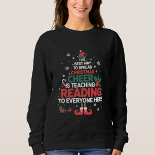 Reading Teacher Christmas Elf Xmas Cheer Sweatshirt