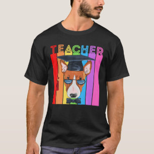 Reading Teacher Dog Lovers Cute Funny Rainbow Teac T-Shirt