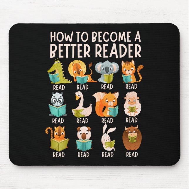 Reading Teacher How To Become A Better Reader Book Mouse Mat (Front)