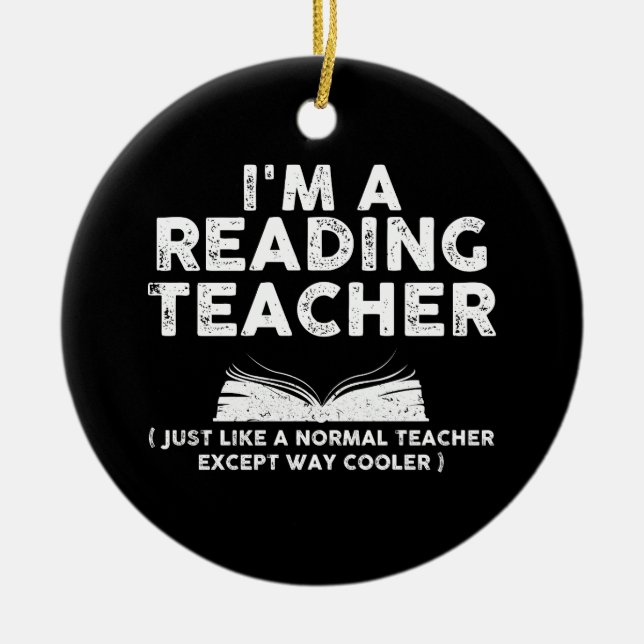 Reading Teacher - I'm A Reading Teacher Ceramic Tree Decoration (Front)