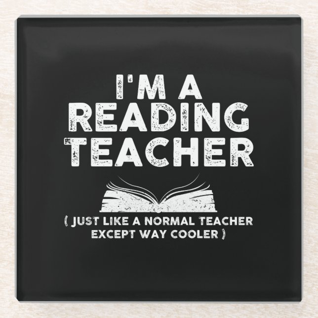 Reading Teacher - I'm A Reading Teacher Glass Coaster (Front)
