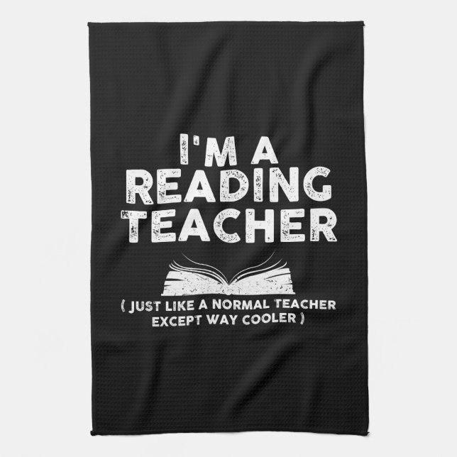 Reading Teacher - I'm A Reading Teacher Tea Towel (Vertical)