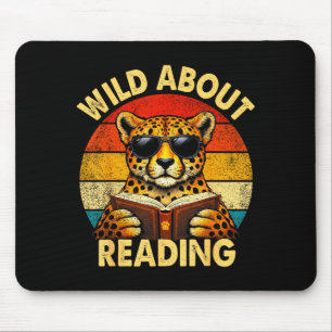 Reading teacher kids boys cheetah book lovers mouse mat