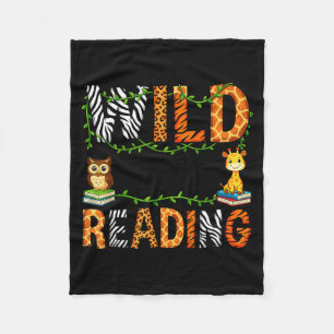 Reading teacher kids boys girls book lovers animal fleece blanket