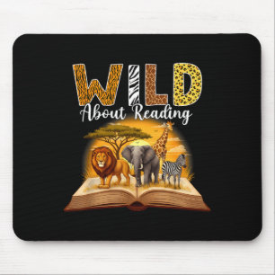 Reading teacher kids boys girls book lovers animal mouse mat