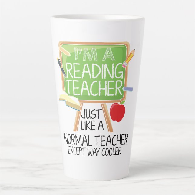 Reading Teacher  Latte Mug (Front)