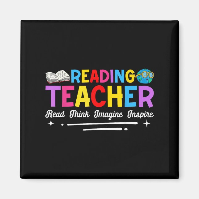 Reading Teacher Read Think Imagine Inspire  Magnet (Front)