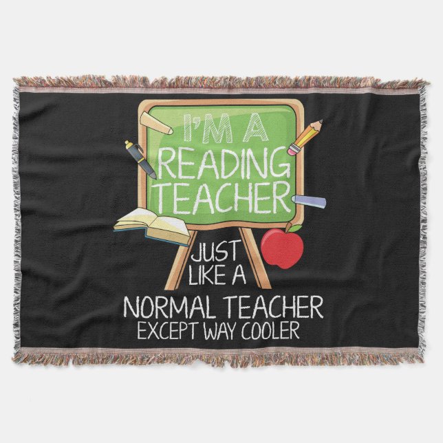 Reading Teacher Throw Blanket (Front)