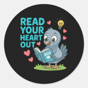 Reading Teacher Valentine Day Read Your Heart Out  Classic Round Sticker