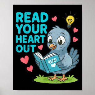 Reading Teacher Valentine Day Read Your Heart Out  Poster