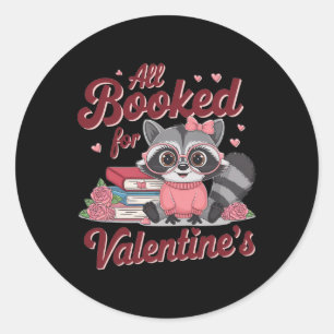 Reading Teacher Valentines Day All Booked For Vale Classic Round Sticker