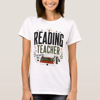 Reading Teacher Vintage Book Lover Design T-Shirt