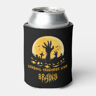 Reading Teachers Love Brains Halloween Can Cooler