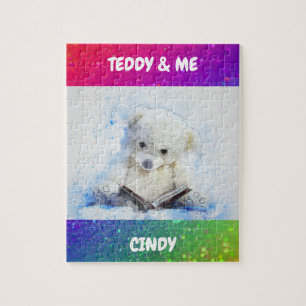 "READING TEDDY" RAINBOW PUZZLE PERSONALIZED