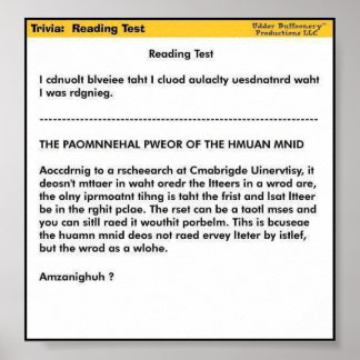 Reading Test Poster