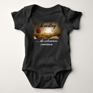 Reading, the adventure continues baby bodysuit