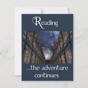 Reading, the adventure continues card