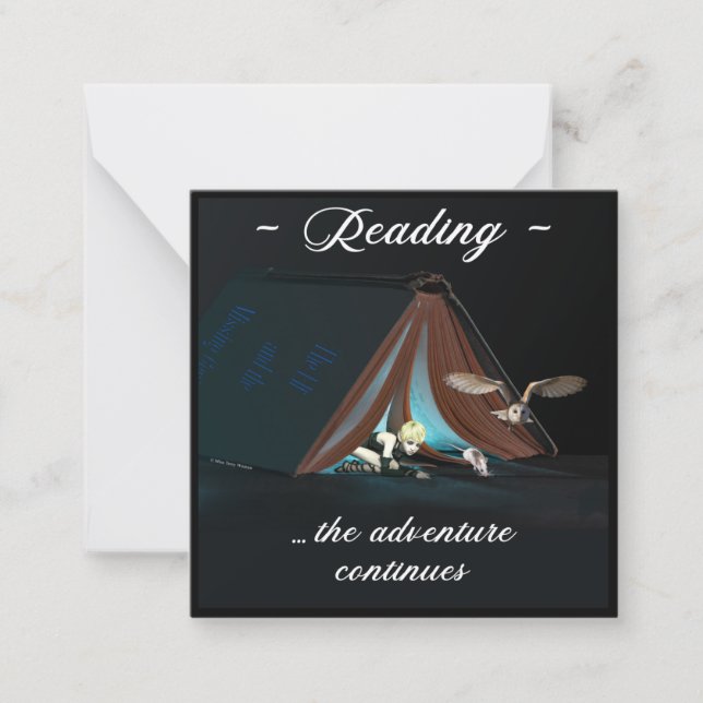 Reading, the adventure continues card (Front)