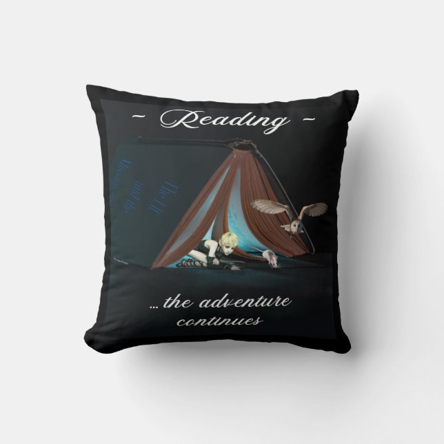 Reading, the adventure continues cushion (Front)