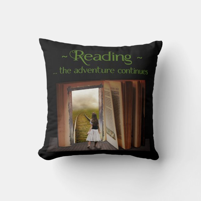Reading, the adventure continues cushion (Front)