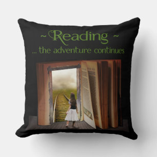 Reading, the adventure continues cushion