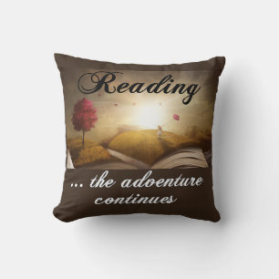 Reading, the adventure continues cushion