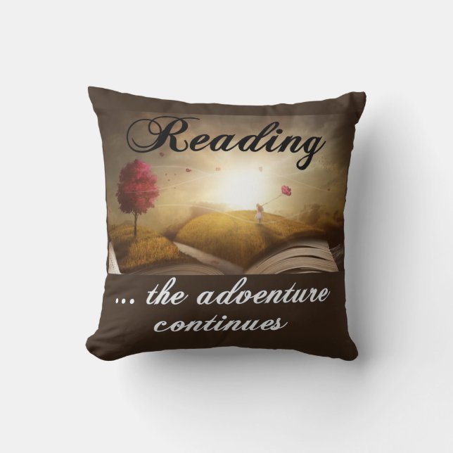 Reading, the adventure continues cushion (Front)
