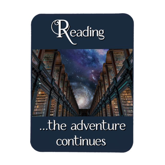 Reading, the adventure continues magnet (Vertical)