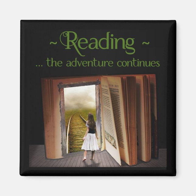 Reading, the adventure continues magnet (Front)