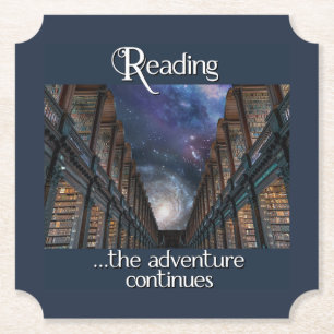 Reading, the adventure continues paper coaster
