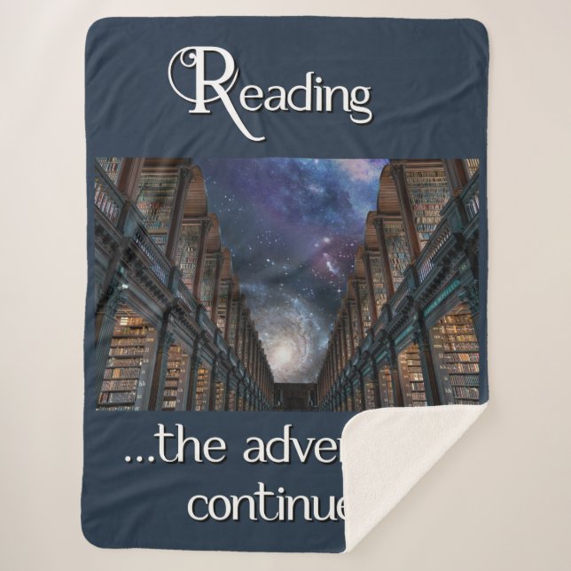 Reading … the adventure continues sherpa blanket (Front)