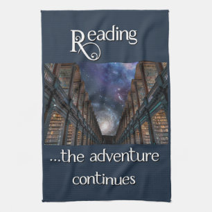 Reading …the Adventure Continues Tea Towel