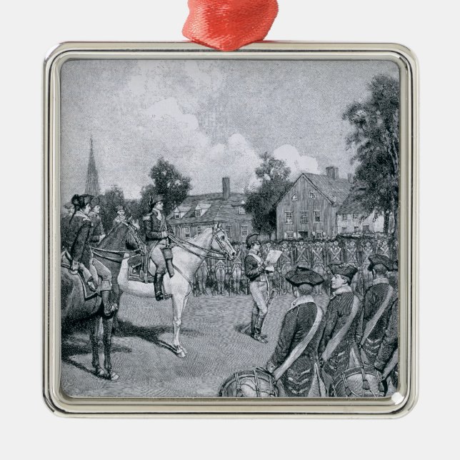 Reading the Declaration before Washington's Metal Tree Decoration (Front)