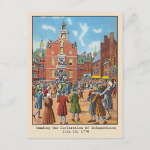 Reading the Declaration of Independence Boston Postcard