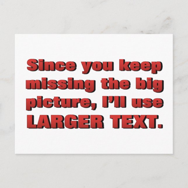 Reading the fine print Standard Postcard (Front)