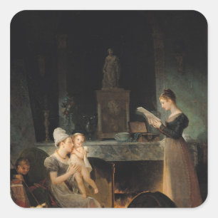 Reading the Letter Square Sticker