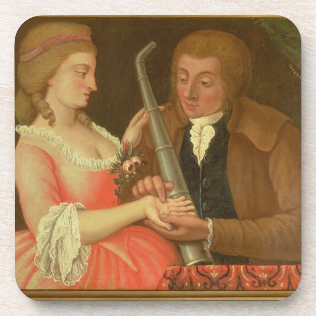 Reading the Palm (oil on canvas) Coaster (Front)