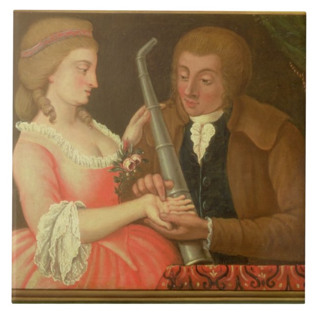 Reading the Palm (oil on canvas) Tile (Front)