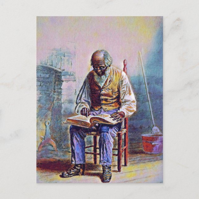 READING THE SCRIPTURES BY  THOMAS WATERMAN WOOD POSTCARD (Front)