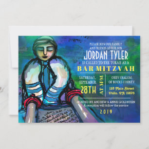READING TORAH Bar Bat Mitzvah Invitation