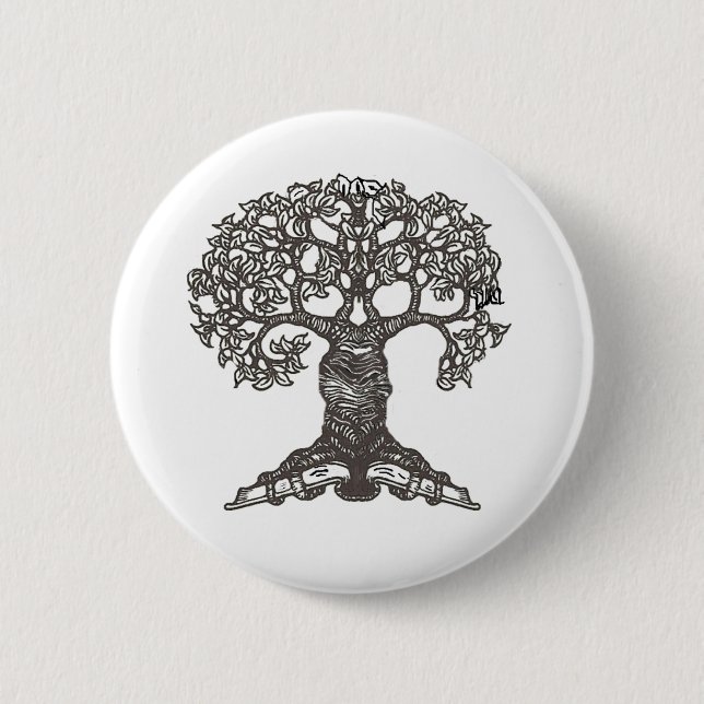 Reading Tree 6 Cm Round Badge (Front)